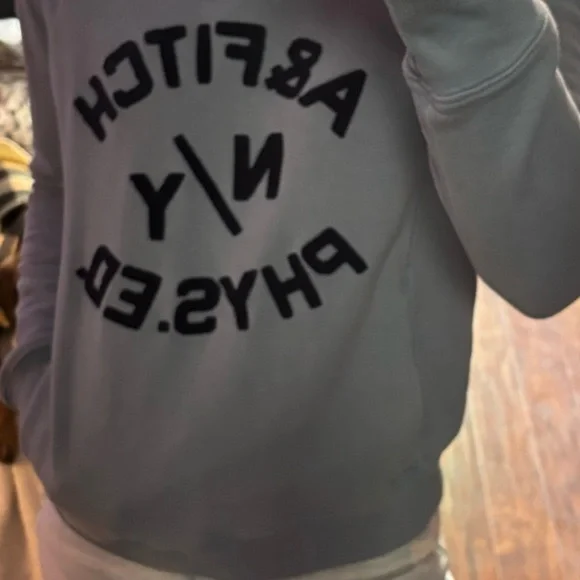 Abercrombie & Fitch Gray Sweatshirt with Black Logo - Picture 1 of 4